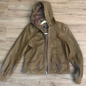 Brown leather jacket